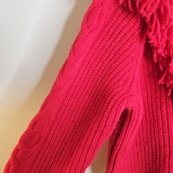 Tuckernuck Red Fringe Caswell Sweater Size XL Wool Blend Knit - Picture 5 of 11